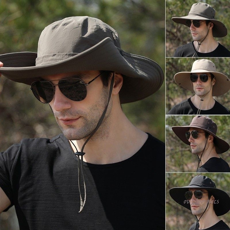 Mũ Chống Nắng Rộng Vành Không Thấm Nước Nhanh Khô Tiện Lợi Cho Nam Q.ng