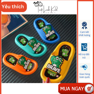  Dép lê bé trai bé gái từ 3 đến 9 tuổi chất PVC hình khủng long hàng đẹp giá rẻ | Tuệ Linh Kid 