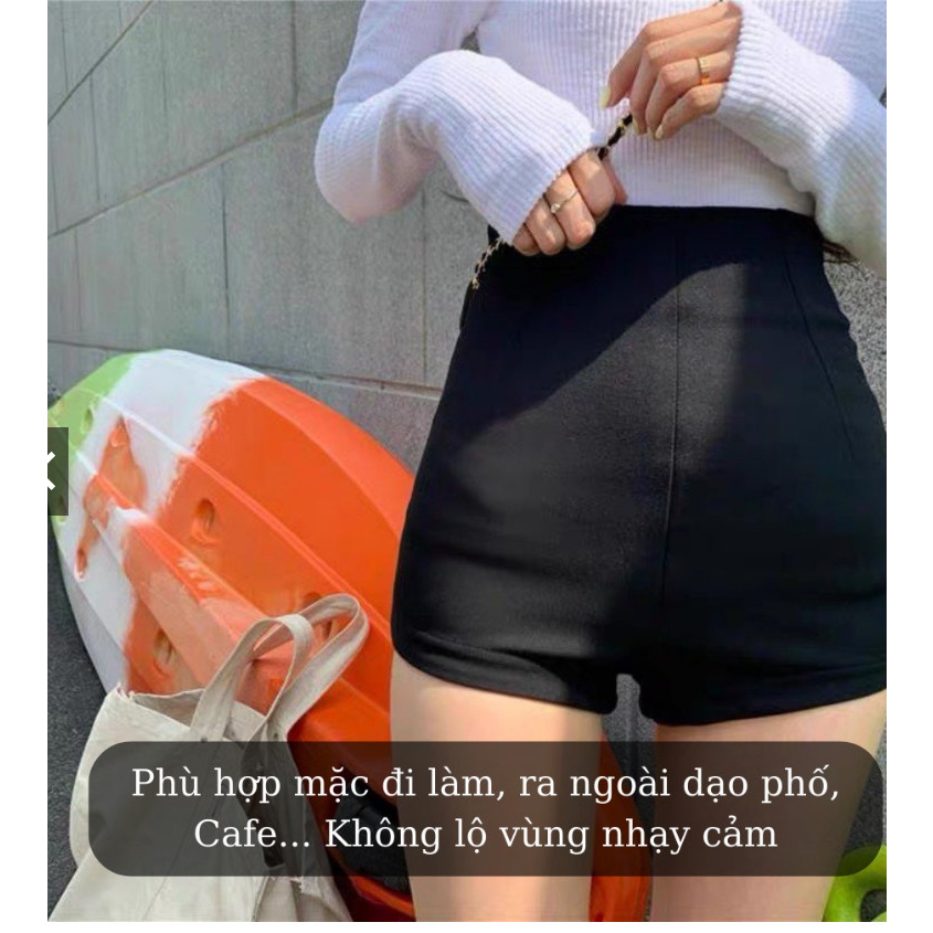 Quần đùi idol  nữ, quần short cạp cao ôm dáng legging thể thao bó đùi khóa sau chất vải Umi-UN
