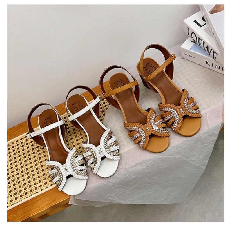 SANDAL DA BÒ 5CM NATURALIZER CHÍNH HÃNG
