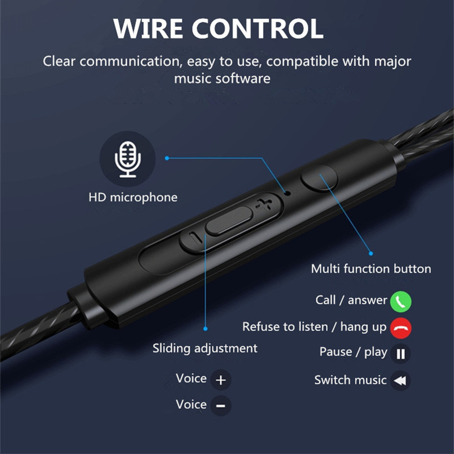 Tai nghe nhét tai có dây DOCHOITINTIN giắc cắm 3.5mm tích hợp micro chất lượng cao dành cho điện thoại laptop