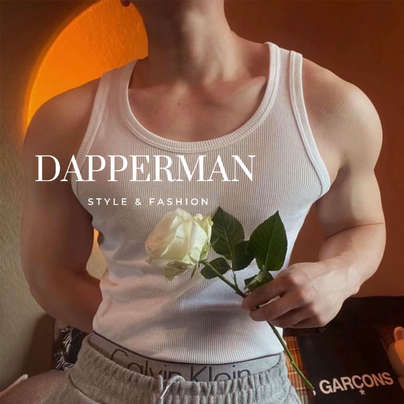 Áo thun nam tanktop ba lỗ cotton sợi thun gân cao cấp thể thao vận động tập gym DAPPERMAN