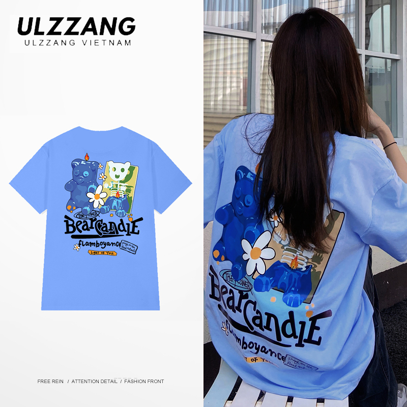 Áo thun local brand ULZZ ulzzang astronaut unisex tay lỡ form dáng rộng bear candie