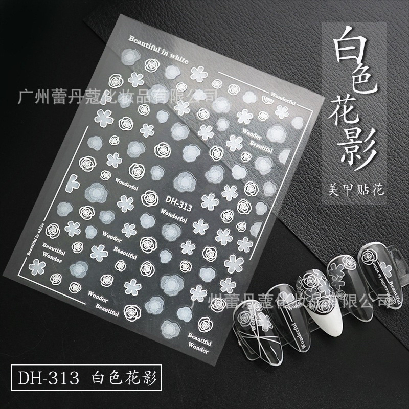 Miếng Dán Móng Sticker 3D Hoa Cúc, Bướm Trang Trí Móng