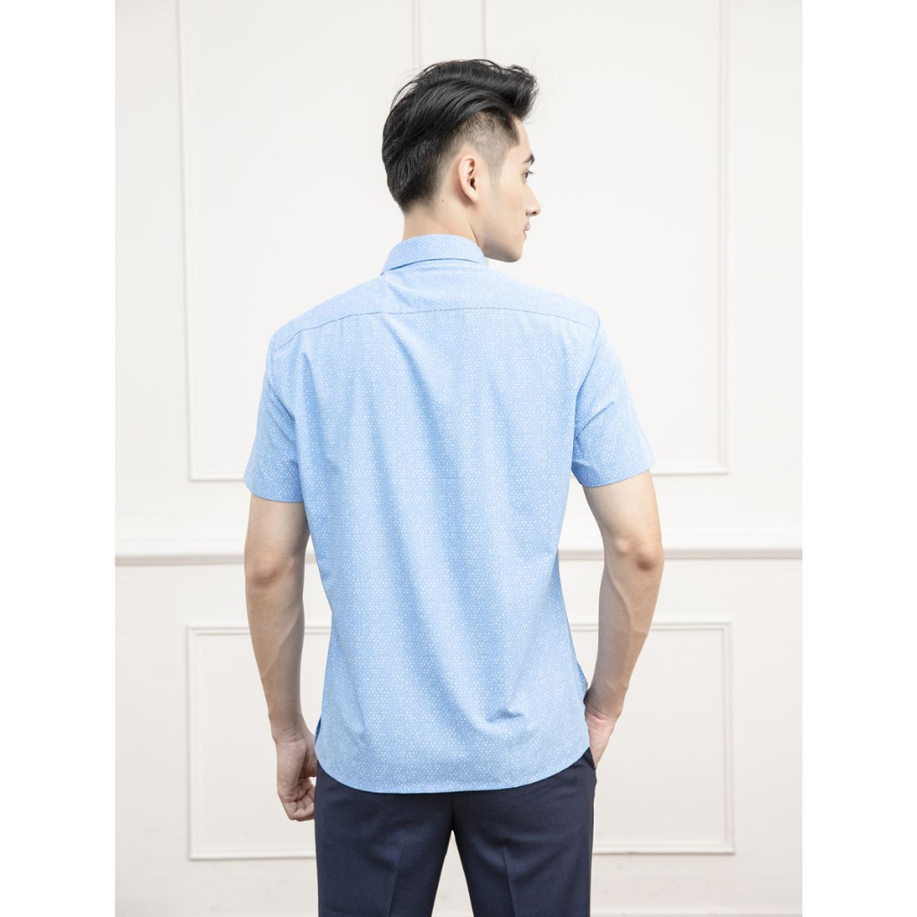 Áo sơ mi ngắn tay nam Aristino  sợi tre  thấm hút form rộng ASS059S1
