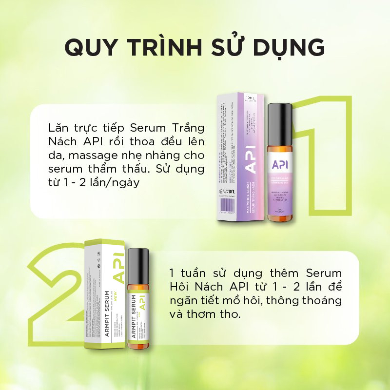 Son nách API, Serum hôi nách API, lăn khử mùi hôi nách, dưỡng trắng nách 10ml mới