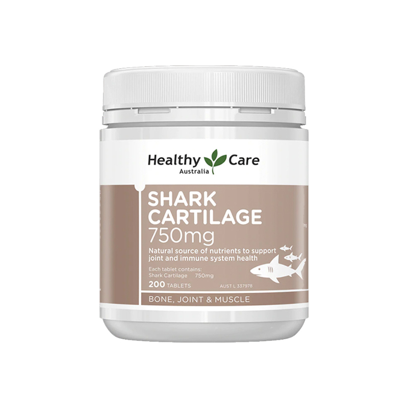 Sụn vi cá mập Healthy Care Shark Cartilage 750mg của Úc 200 viên, hỗ trợ xương khớp cho người lớn trên 18 tuổi