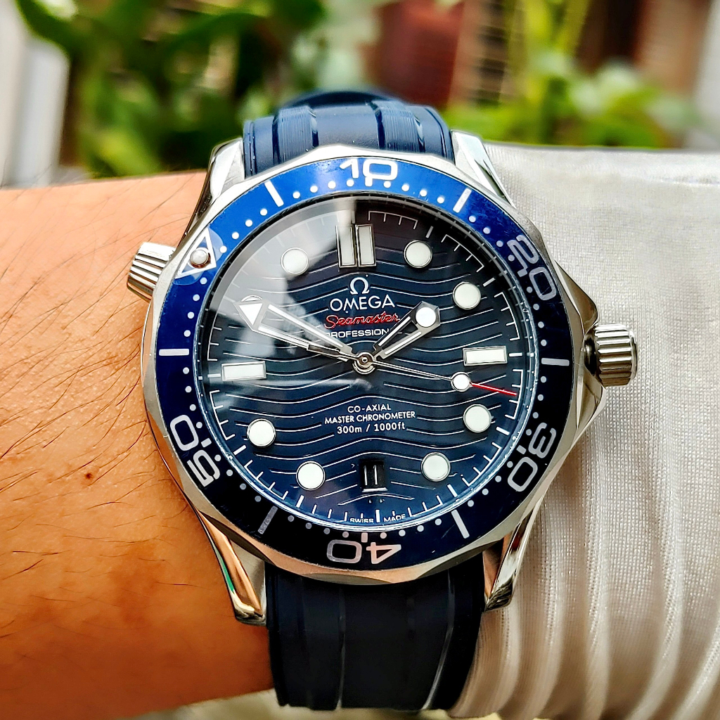 Đồng hồ Nam Omga 007 cơ automic máy nhật  size 40mm dây kim loại màu xanh biển, đen