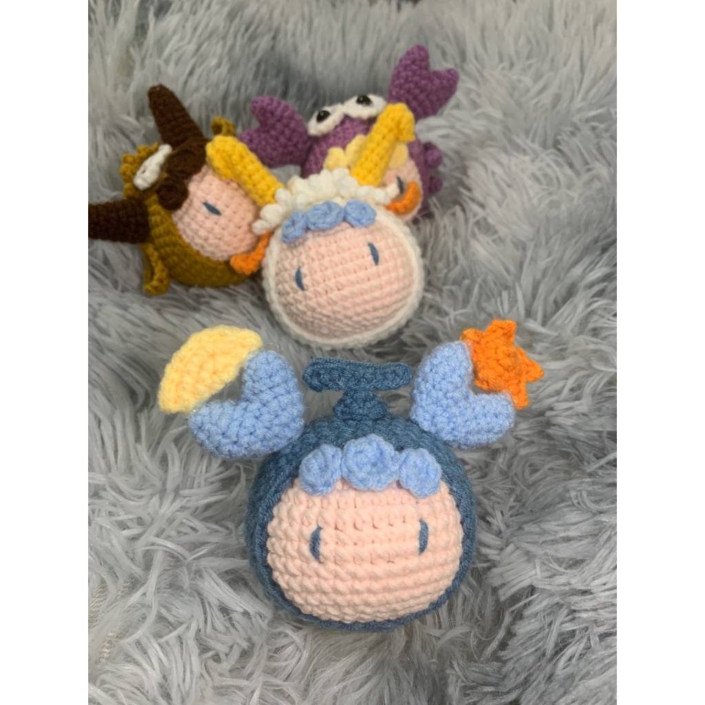 Bộ móc khoá cung hoàng đạo 12 bé bằng len handmade size to , đồ trang trí , quà tặng ý nghĩa