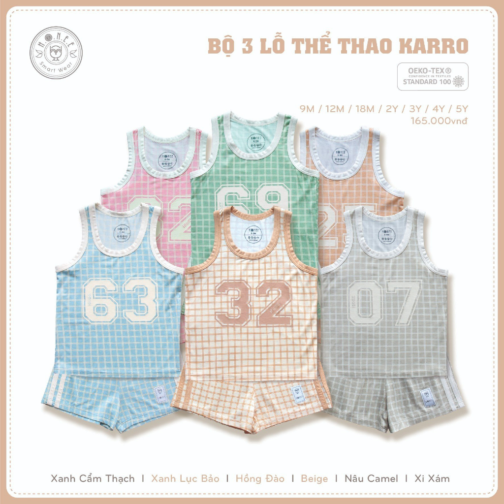 Hernee - Bộ ba lỗ thể thao Karro