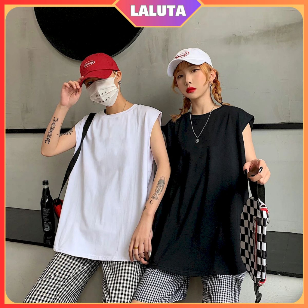 Áo ba lỗ nam nữ form rộng unisex big size LALUTA áo tank top nam nữ sát nách vải thun mềm mịn thoáng mát cao cấp BL001