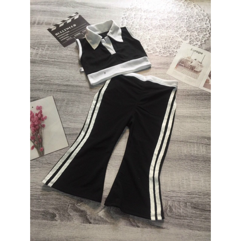 Sét bộ sơ mi không chân cho bé gái