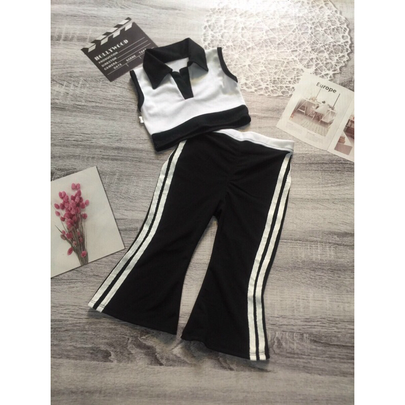 Sét bộ sơ mi không chân cho bé gái