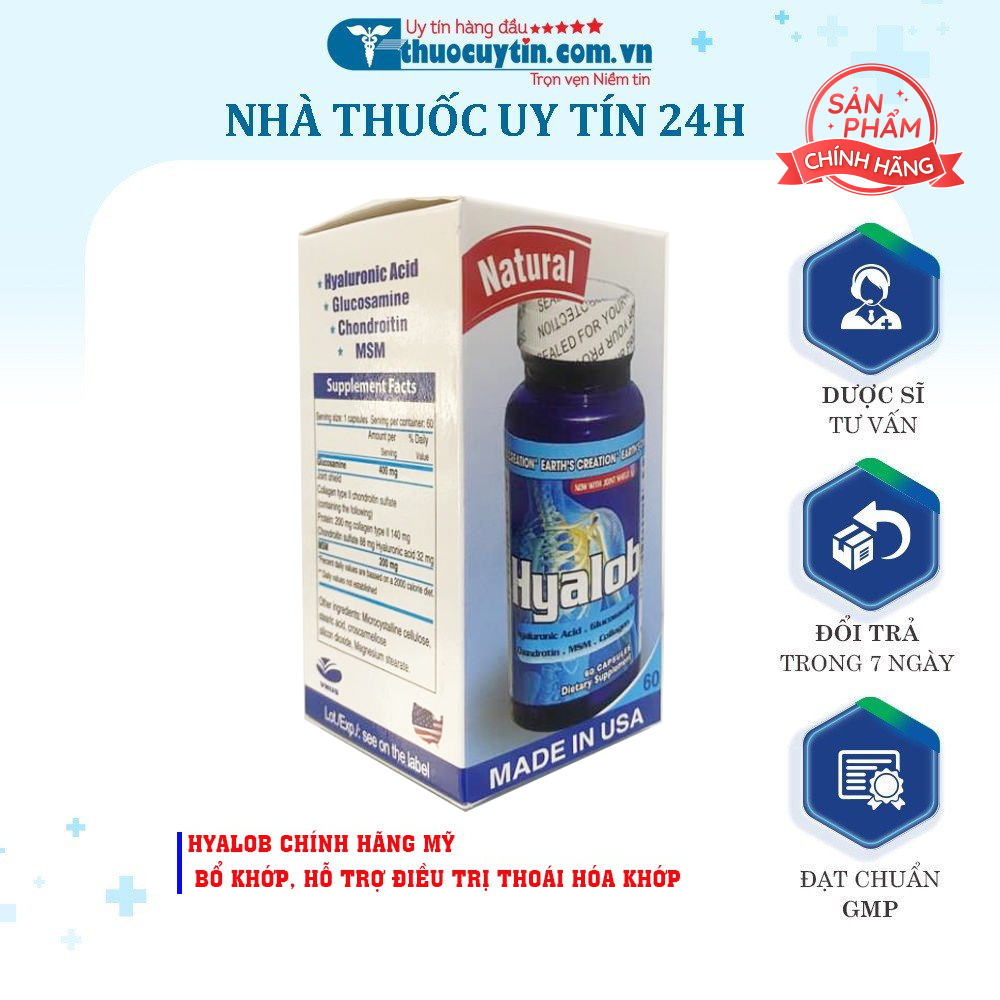 HYALOB CHÍNH HÃNG MỸ - BỔ KHỚP, HỖ TRỢ ĐIỀU TRỊ THOÁI HÓA KHỚP
