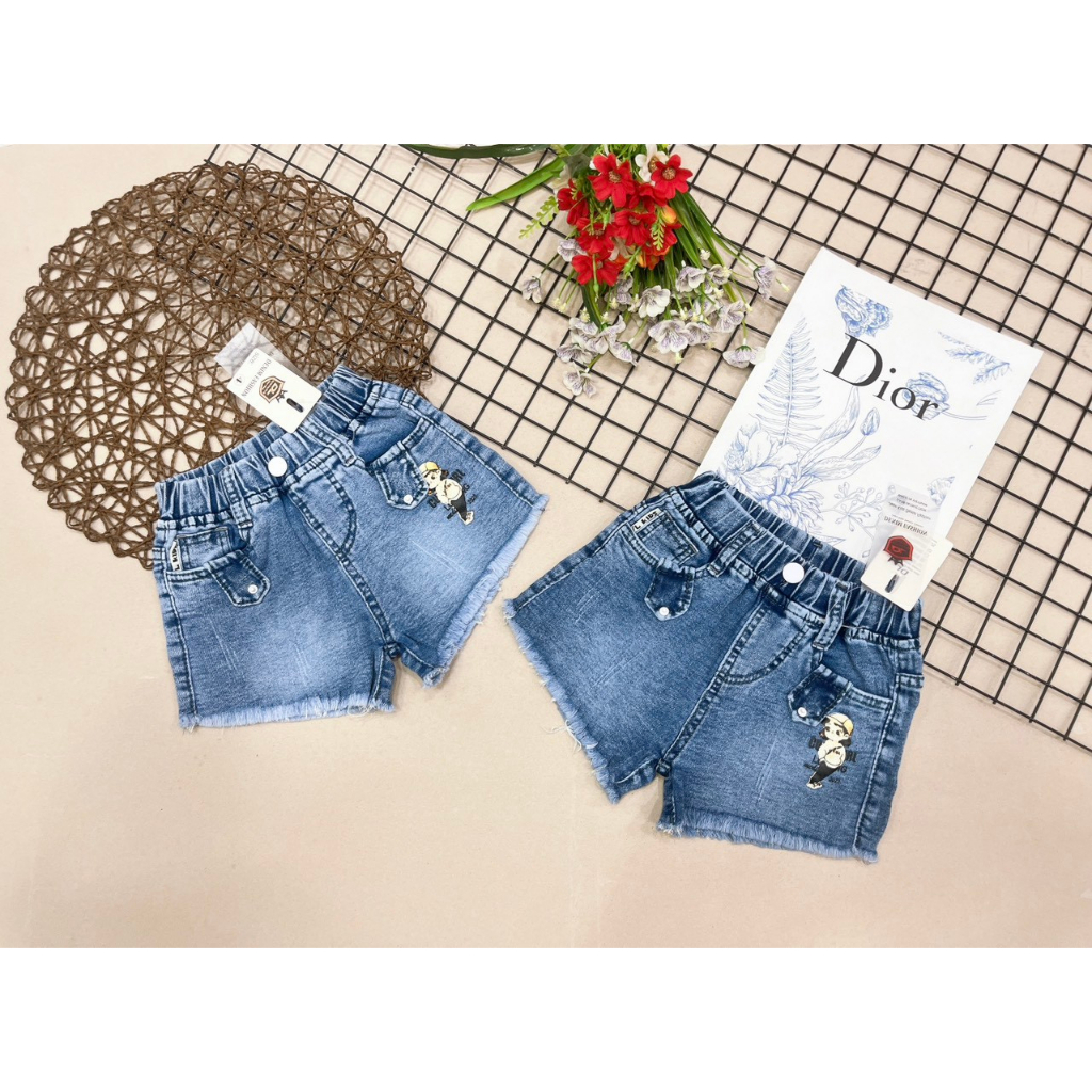 Quần short jean bé gái cao cấp shoponline quần áo trẻ em Mỹ Hạnh size từ 15 đến 40 kg