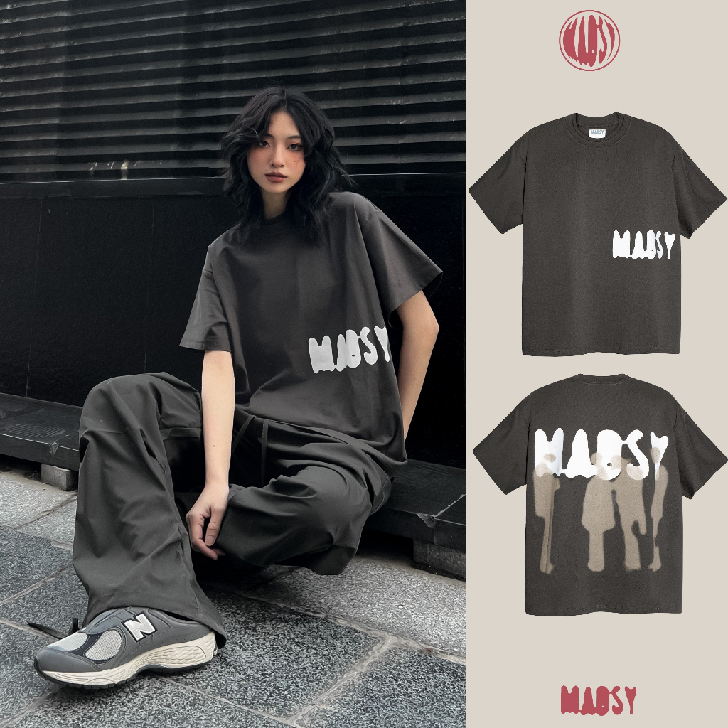 Áo Thun Cổ Tròn CROWDS TEE. T-Shirt Form Boxy MADSY, Chất liệu 100% Cotton 250GSM, Màu Coffee Brown