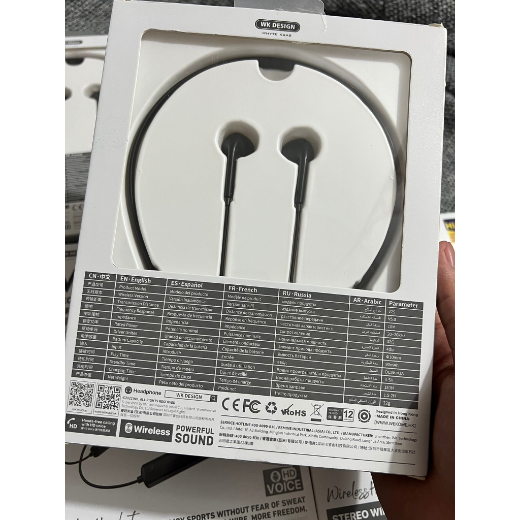 Tai nghe Bluetooth WEKOME V29 thể thao Bluetooth 5.0 TWS không dây có micro và lượng pin dài IPX5 không thấm nước