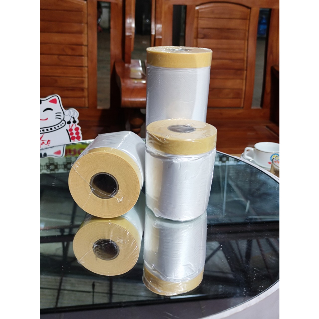 Băng keo nilon che sơn, băng dính nylon chắn bụi kích thước rộng 55cm dài 30mét