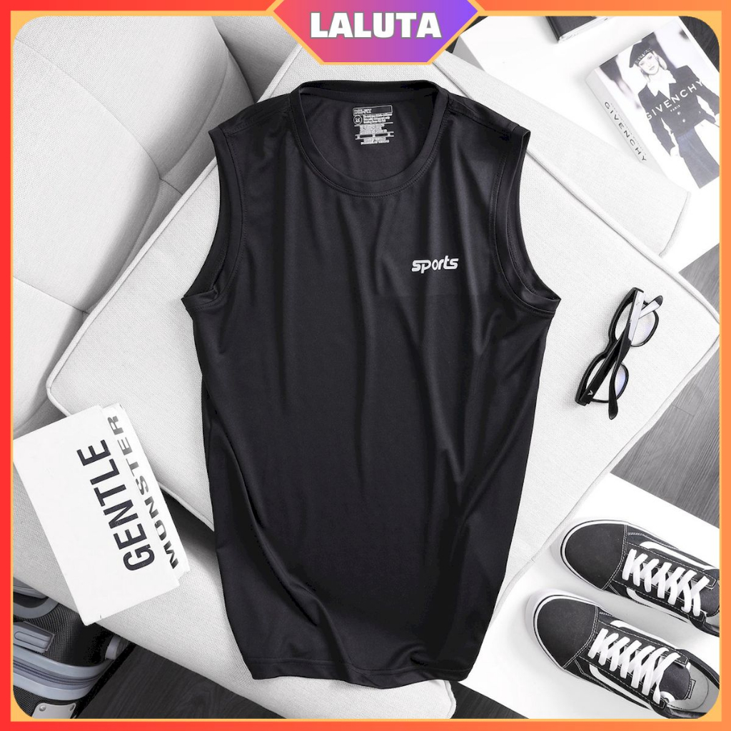 Áo tanktop nam nữ tập GYM form rộng vải thun lạnh mềm mịn thoáng mát LALUTA áo ba lỗ sát nách kiểu dáng thể thao BL002