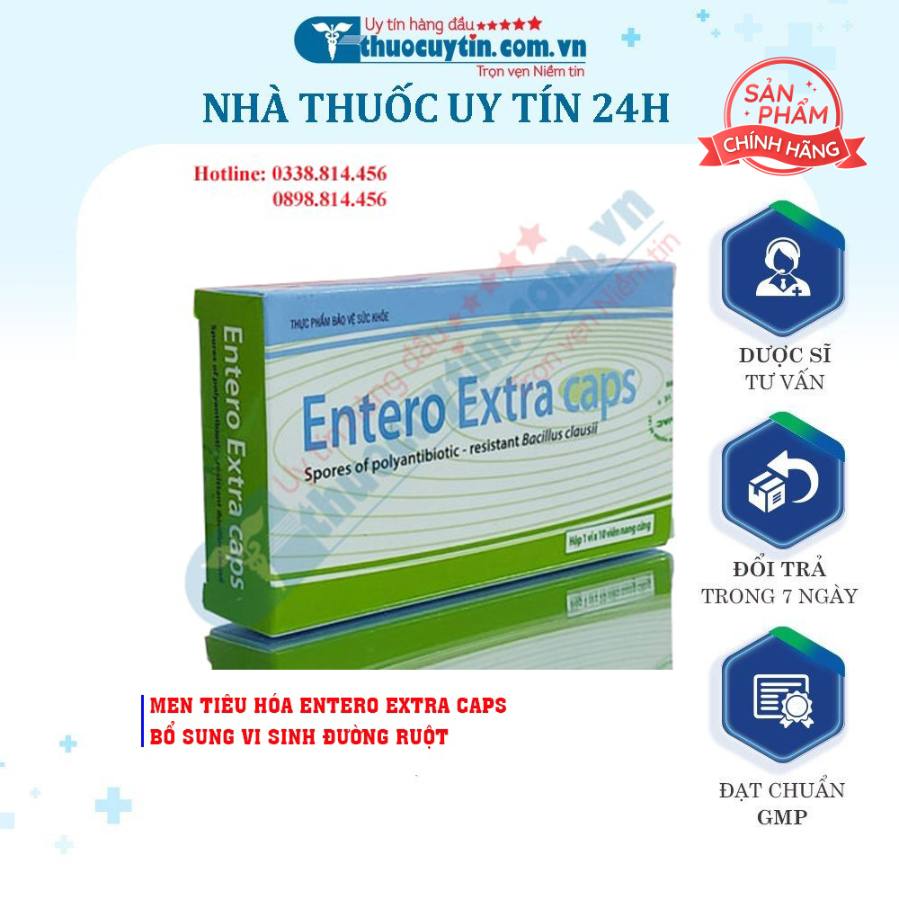 MEN TIÊU HÓA ENTERO EXTRA CAPS BỔ SUNG VI SINH ĐƯỜNG RUỘT