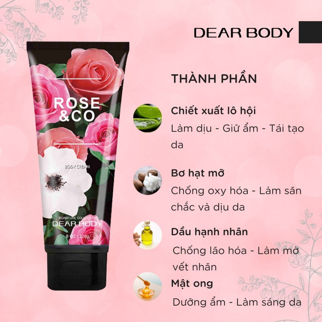 KEM DƯỠNG TOÀN THÂN DEAR BODY - BODY CREAM 226g - Dưỡng Mềm Mịn Mượt - Hương Thơm - Ngọt Ngào - Quyến Rũ - Hấp Dẫn