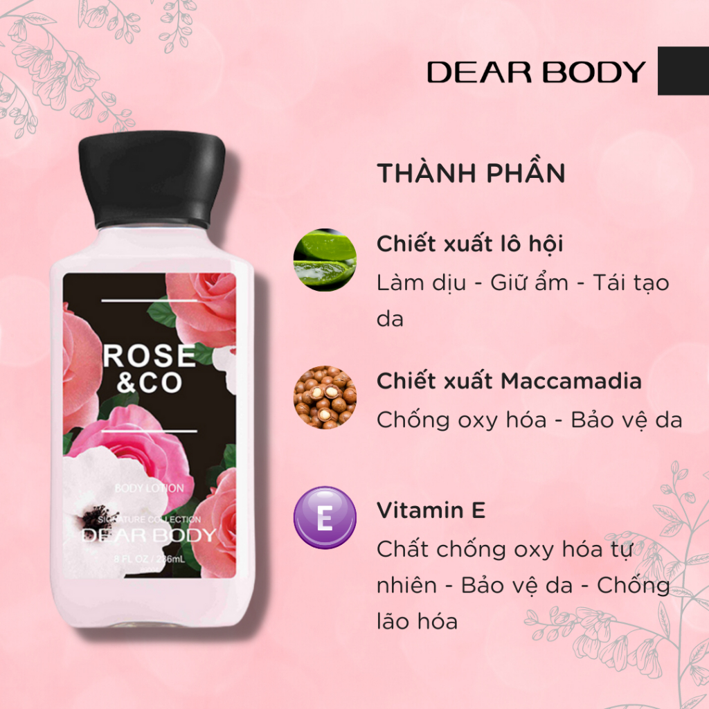 SỮA DƯỠNG THỂ HƯƠNG NƯỚC HOA DEAR BODY - BODY LOTION 236ml - CHĂM SÓC CƠ THỂ MỀM MỊN VÀ LƯU HƯƠNG SUỐT NHIỀU GIỜ