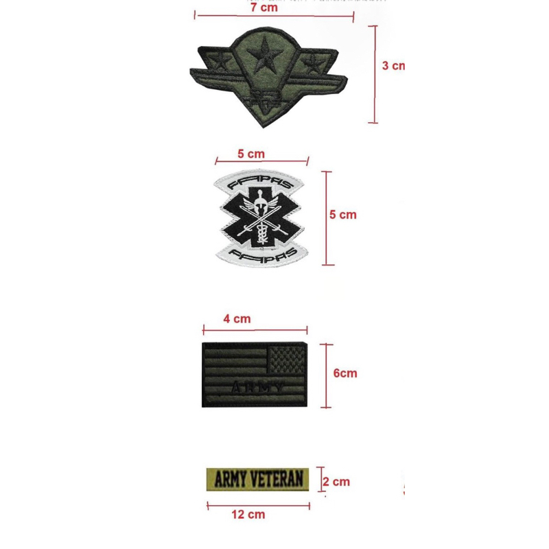 Logo thêu bộ ARMY 4 hình ủi nhiệt