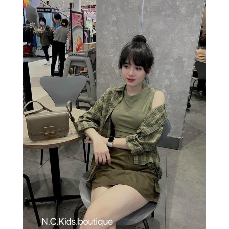 Set 3ct áo sơ mi , áo 3 lỗ kèm váy chất vãi mềm mịn siêu xinh cho bé gái , nhìn là mê luôn á