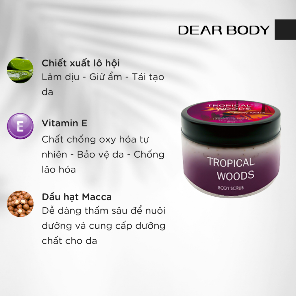 TẨY TẾ BÀO CHẾT TOÀN THÂN DEAR BODY - BODY SCRUB 350g - SẠCH HẾT CHẤT SỪNG TRÊN DA - LẤY ĐI LỚP BỤI NẰM SÂU LỖ CHÂN LÔNG