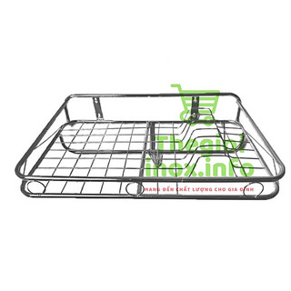 Kệ úp chén treo tường inox 1 tầng có móc treo