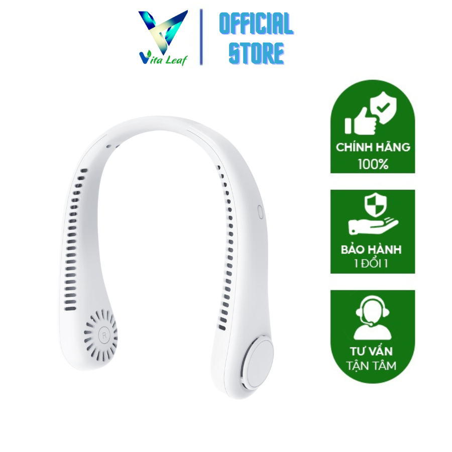 Quạt đeo cổ mini VitaLeaf - Quạt đeo cổ không dây hè siêu mát, chế độ làm mát siêu nhanh hè siêu mát