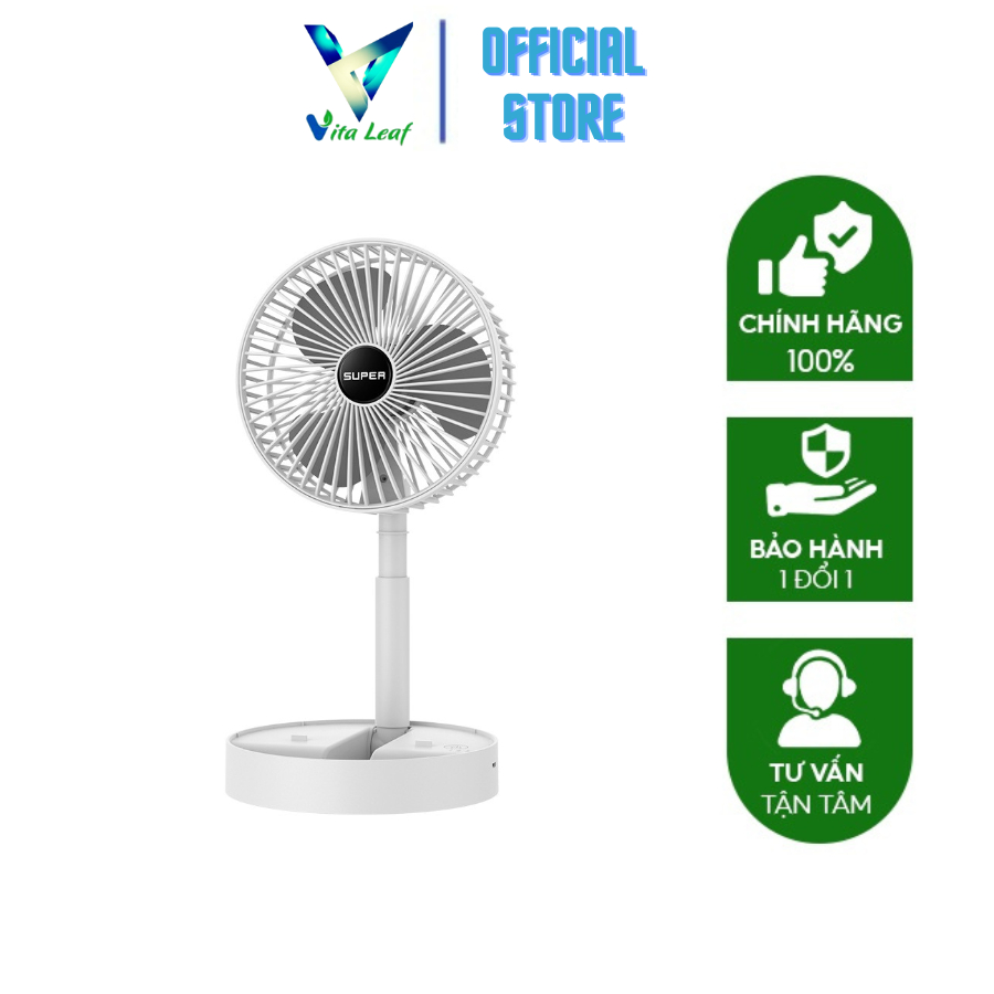 Quạt để bàn - Quạt tích điện mini 3 cấp độ gió có cổng sạc USB có thể xoay 180 độ siêu tiện hàng chính hãng