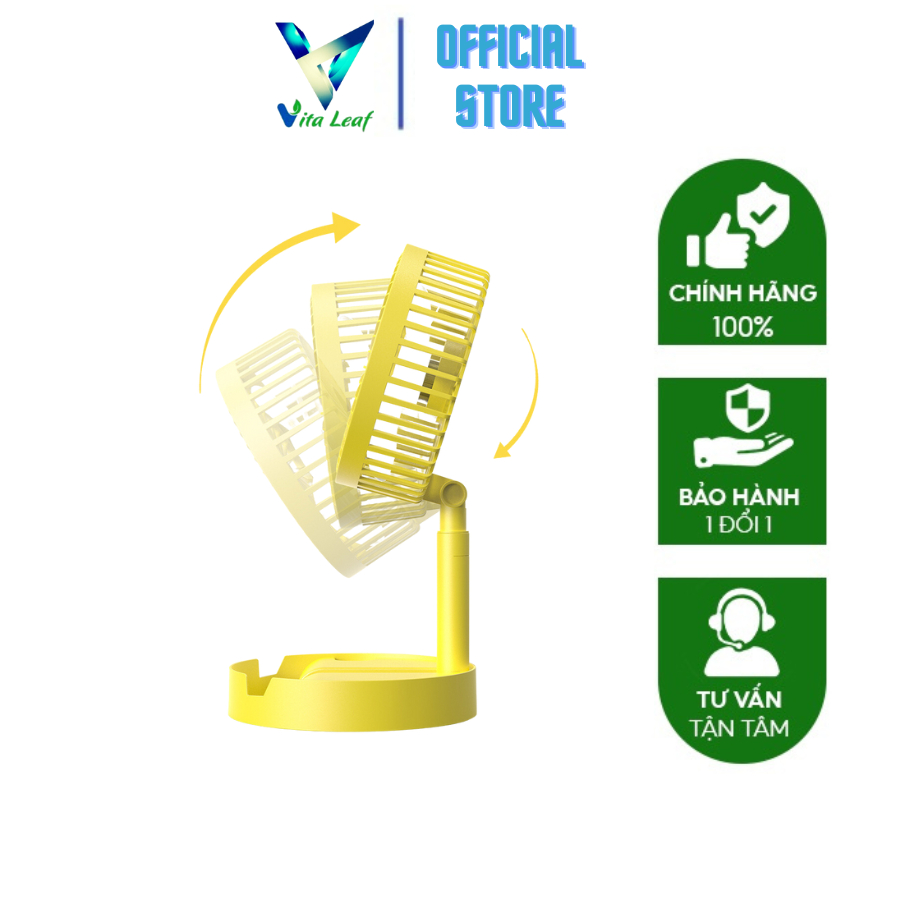 Quạt tích điện - Quạt mini tích điện gấp gọn có thể kéo dài 3 tốc độ gió cổng sạc usb tiện dụng hàng chính hãng