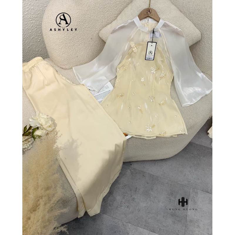 SET PHẬT TỬ TƠ ÓNG HOA THÊU  - kèm ảnh thật