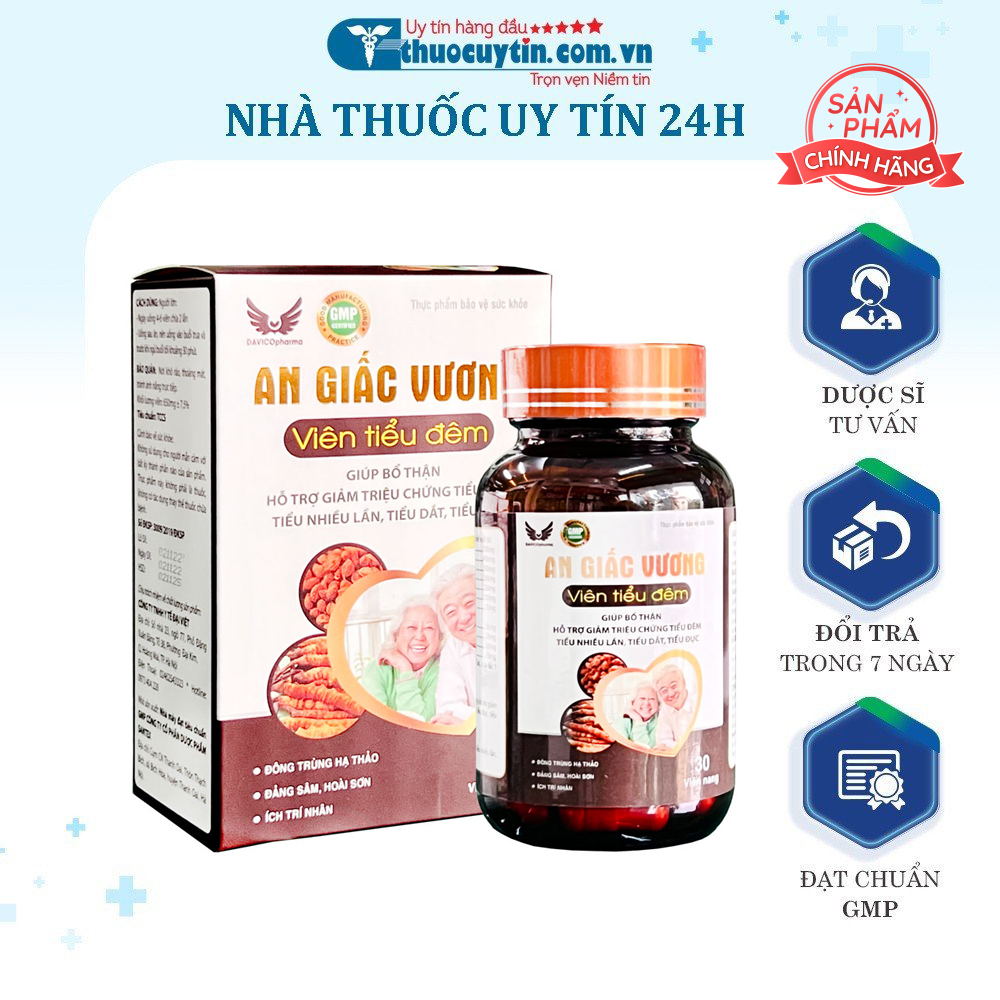 Viên uống hỗ trợ thận An Giấc Vương viên tiểu đêm hộp 1 lọ 30 viên