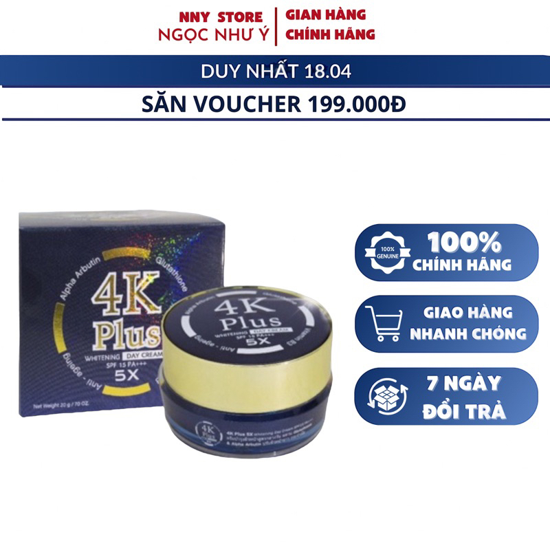 Kem Dưỡng Trắng Da Ban Ngày 4K PLUS WHITENING DAY CREAM SPF 15+++ THÁI LAN