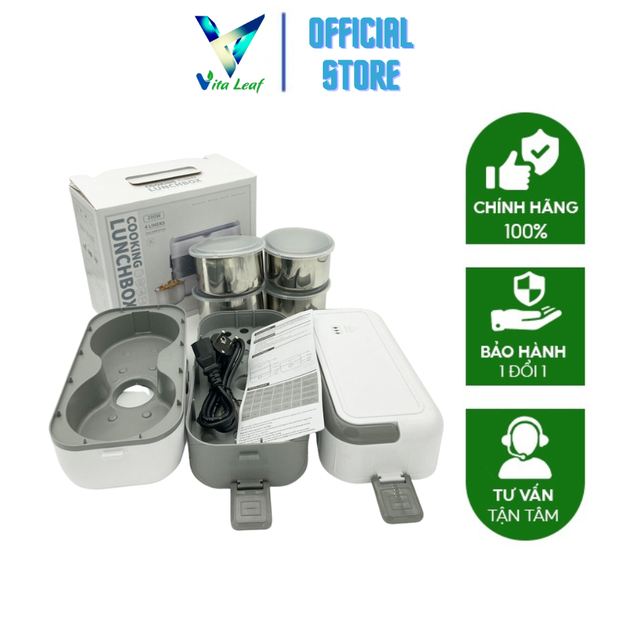 Hộp cơm cắm điện Vita Leaf - Hộp cơm văn phòng nấu cơm và hâm nóng cao cấp hàng nhập khẩu chính hãng