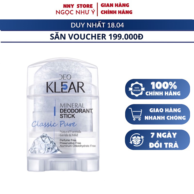 Lăn Khử Mùi Đá Khoáng DEO KLEAR Thái Lan 70gram (Ngừa Hôi Nách, Làm Trắng, Khử Mùi)
