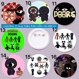 Huy hiệu Sticker Roblox Doors Ambush figure seek hide Rush Eyes Halt Jack Glitch/ 3 huy hiệu Sticker Roblox Doors Ambu