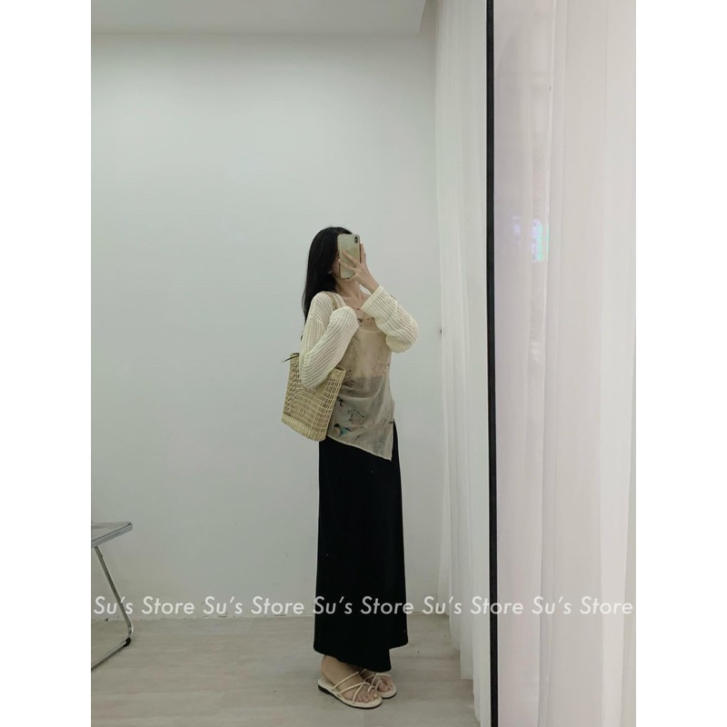 [NEW]SET ÁO CADIGAN LƯỚI MIX ÁO 2S HOA LOANG VẠT CHÉO siêu xinh