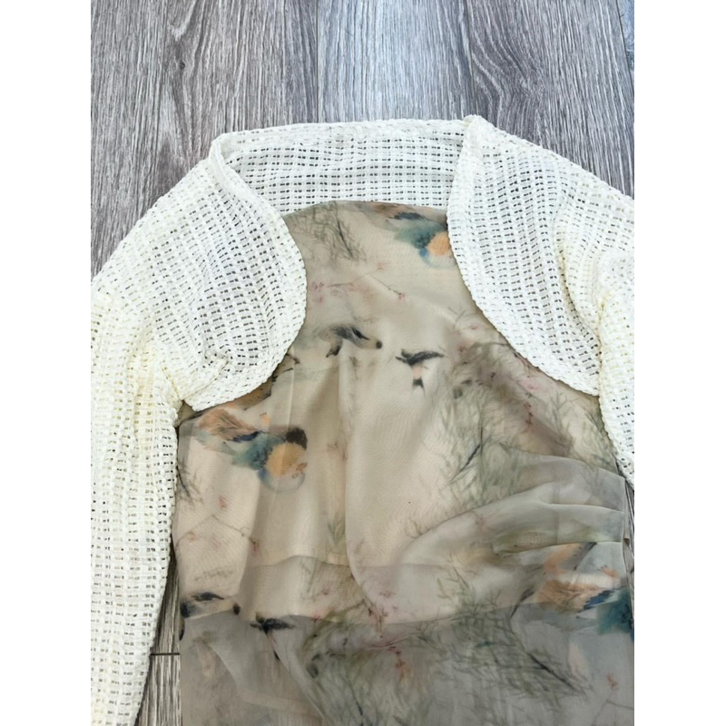 [NEW]SET ÁO CADIGAN LƯỚI MIX ÁO 2S HOA LOANG VẠT CHÉO siêu xinh