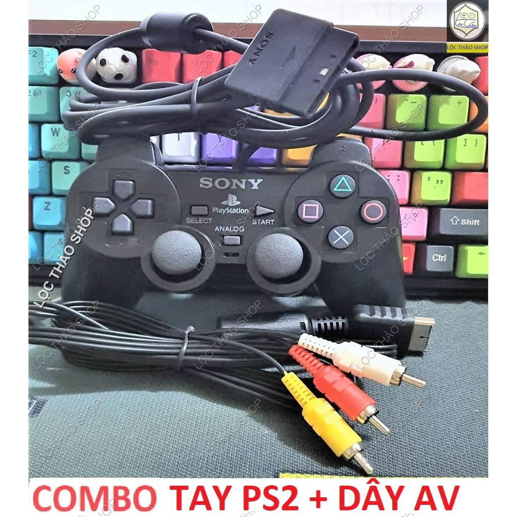 Tay cầm PS2 Combo Tay game PS2 PS1 kèm dây AV