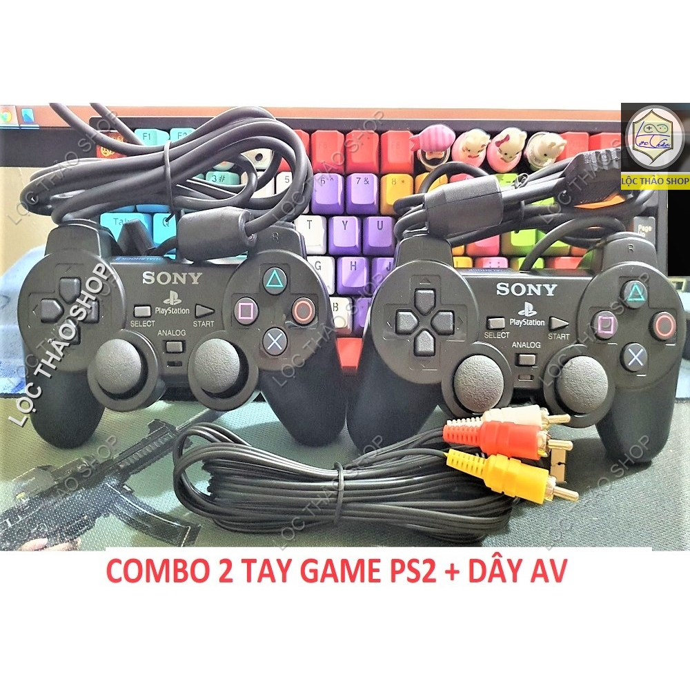 Tay cầm PS2 Combo Tay game PS2 PS1 kèm dây AV