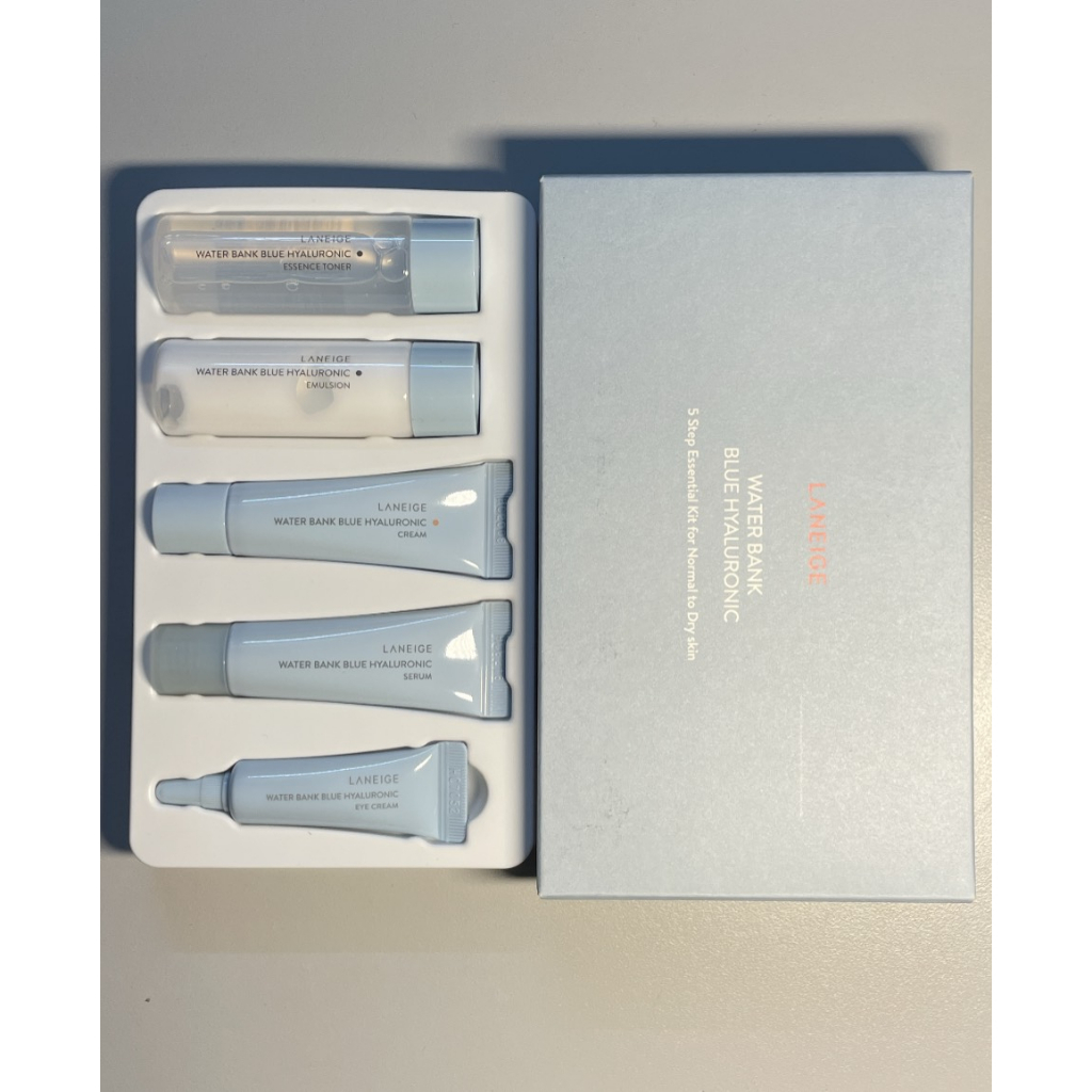 Bộ Sản Phẩm Laneige Dưỡng Ẩm Cho Da Thường Đến Khô 5 Món Water Bank Blue HA 5 Step Essential Kit - Normal to Dry skin