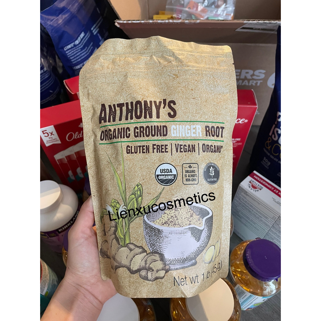 Bột gừng hữu cơ Anthony’s organic ground ginger root 454G (Made in Canada)
