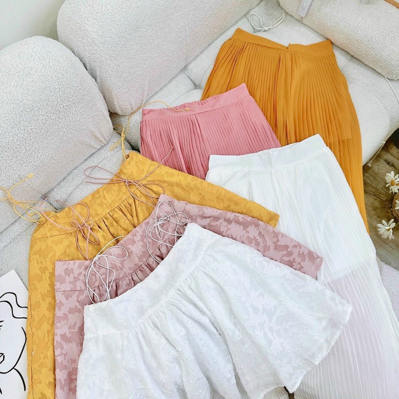 HÀNG CAO CẤP Set Áo Dây Ren Babydoll Cao Cấp Kèm Quần Dập Ly Xuông