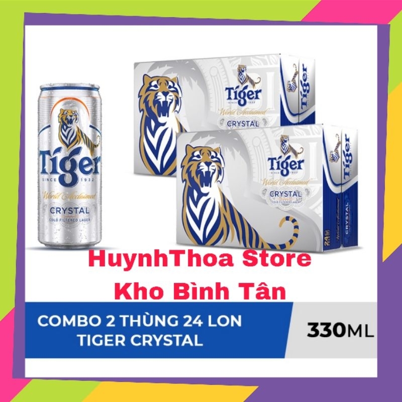 COMBO 2 Thùng 24 lon bia Tiger Crystal 330ml