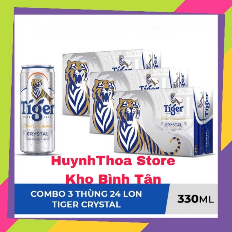 COMBO 3 Thùng 24 lon bia Tiger Crystal 330ml