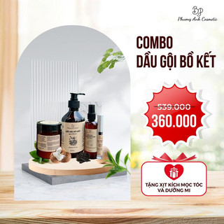 Combo dầu gội bồ kết - ủ xả bưởi dừa