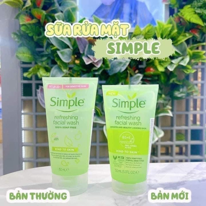( mẫu mới)Sữa Rửa Mặt Dịu Nhẹ Simple Kind To Skin 150ml